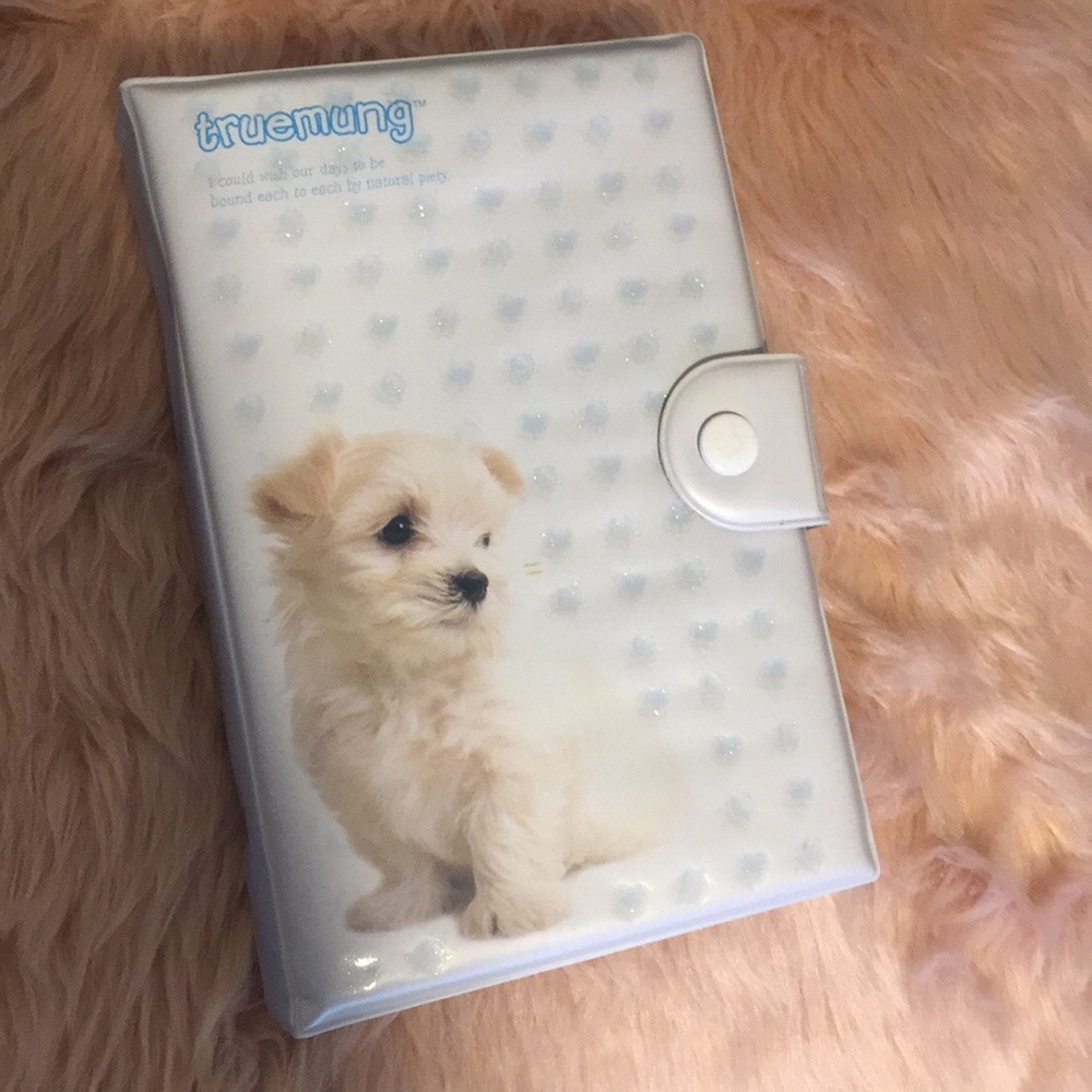 Blue planner/agenda with dog